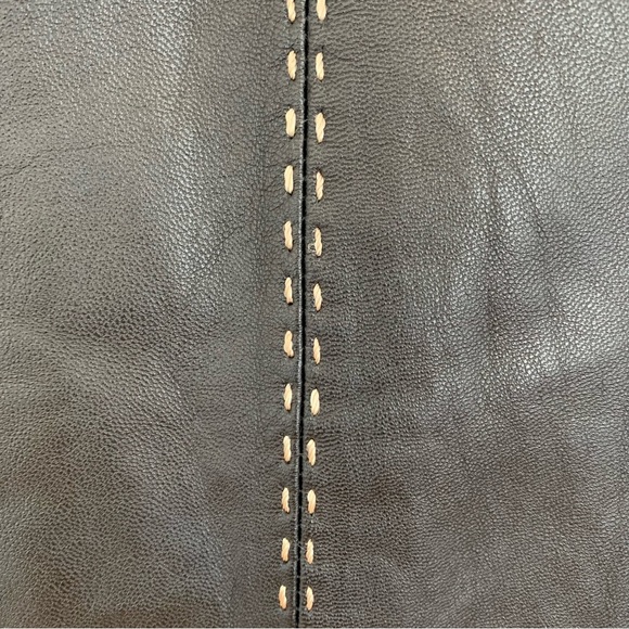 Women’s Y2K Dollhouse Leather Exposed Stitching Knee Length Skirt Size M - Picture 2 of 9